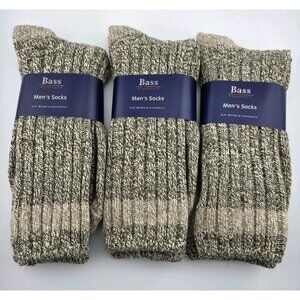 Vintage GH Bass America Crew Socks Men's 10-13 USA Made Cotton Blend Olive